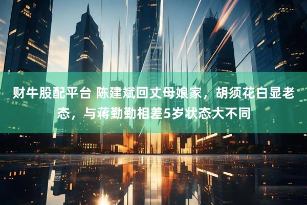 财牛股配平台 陈建斌回丈母娘家，胡须花白显老态，与蒋勤勤相差5岁状态大不同